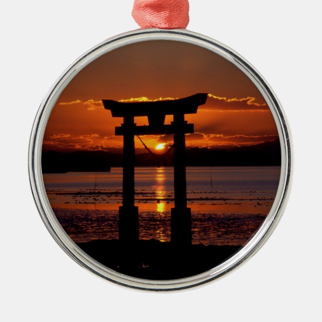 Japanisch Shrine Nagao Ornament Aus Metall (Vorne)