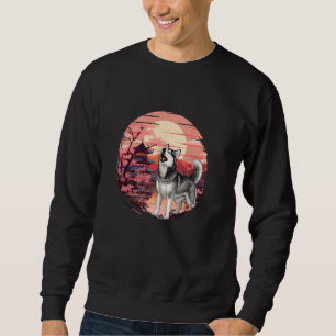 Japanisch Sunset Siberian Husky Sweatshirt