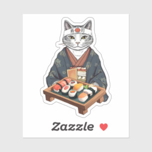 Japanisch Sushi Cat Custom Cut Vinyl Stickers Aufkleber