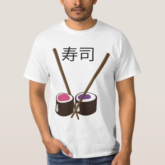 Japanisch Sushi Chopsticks T-Shirt (Vorderseite)