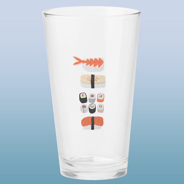 Japanisch Sushi Nigiri Maki Roll Glas (Japanese sushi sashimi maki roll art glass tumbler)