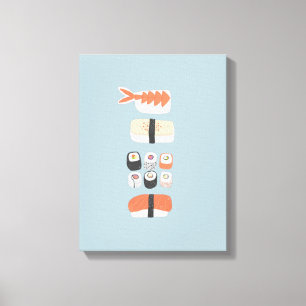 Japanisch Sushi Nigiri Maki Roll Leinwanddruck