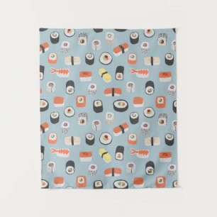 Japanisch Sushi Nigiri Maki Roll Pattern Wandteppich