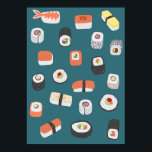 Japanisch Sushi Nigiri Maki Roll Poster<br><div class="desc">japanische Sushi-Küche für Gourmets und Feinschmecker und für diejenigen mit gutem Geschmack.</div>