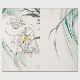 JAPANISCH SWAN WOODBLOCK DRUCKPAPIER GESCHENKPAPIER