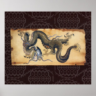 Japanisch Tattoo Art Dragon - Print Poster