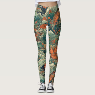 Japanisch Tattoo Art Sea Creatures Leggings