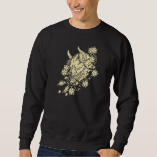 Japanisch Tattoo Hannya Devil Maske mit Cherry Blo Sweatshirt