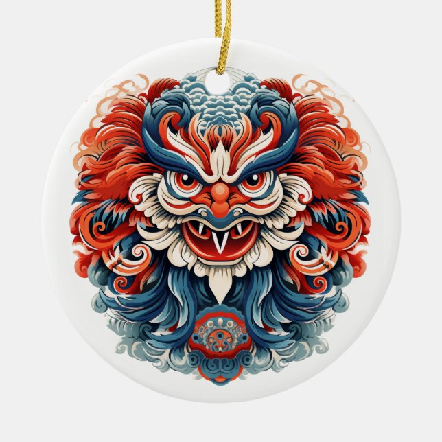Japanisch Tengu Keramik Ornament (Vorne)