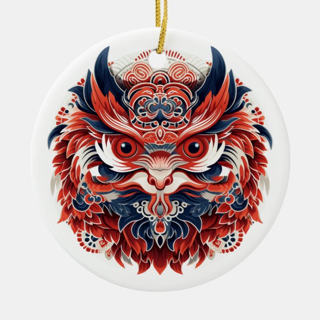 Japanisch Tengu Keramik Ornament (Vorne)