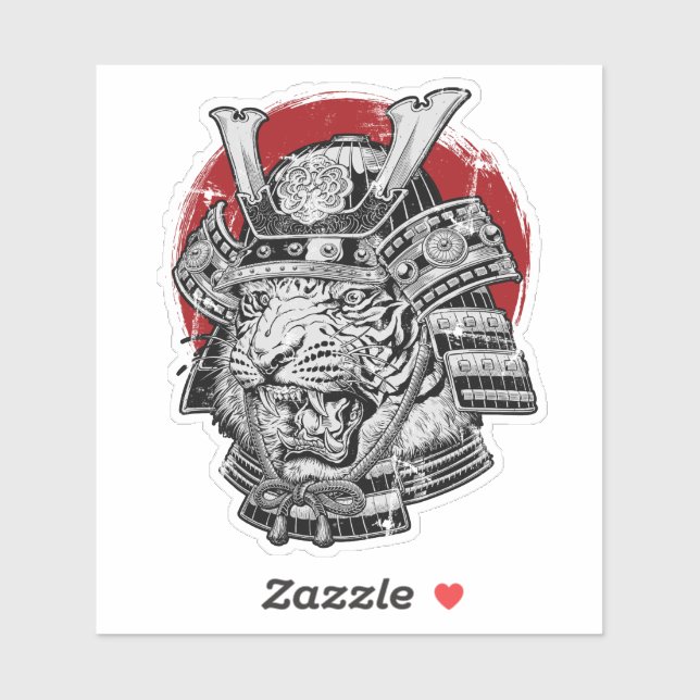 Japanisch Tiger Samurai Aufkleber (Blatt)