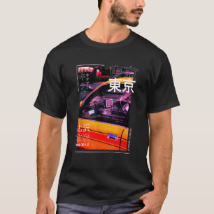 Japanisch Tokyo Cyberpunk Art Streetwear Retro Gra T-Shirt
