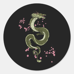 Japanisch Tokyo Dragon Asian Retro 80er Stil 3 Runder Aufkleber