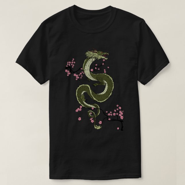 Japanisch Tokyo Dragon Asian Retro 80er Stil 3 T-Shirt (Design vorne)