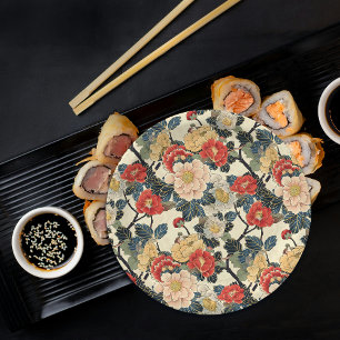 Japanisch Ukiyo-E Art Floral Pattern Pappteller
