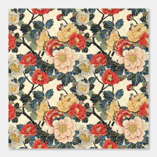 Japanisch Ukiyo-E Art Floral Pattern Tapete