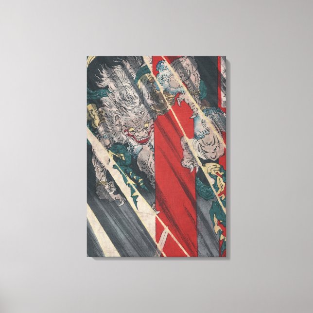 Japanisch Ukiyo-e Yokai Ibaraki Demon von Yoshitos Leinwanddruck (Vorderseite)