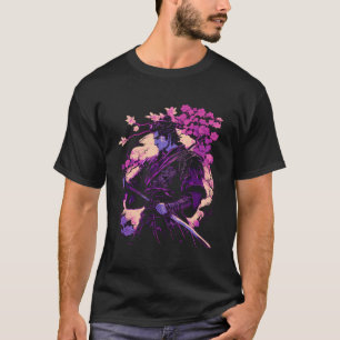 Japanisch Vaporwave Samurai Cyberpunk Cherry Bloss T-Shirt
