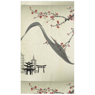 Japanisch,Vintag,Kirschblüte,Wasserfarbe,Kunst, Tischdecke