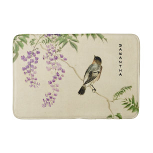 Japanisch Vintag Lilac Sparrow Bath Mat Badematte