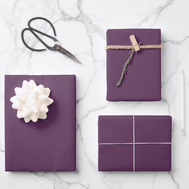 Japanisch Violet Solid Color Geschenkpapier Set (Vorderseite)