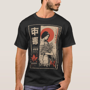 Japanisch Virgo Zodiac Red Sun Maiden T-Shirt