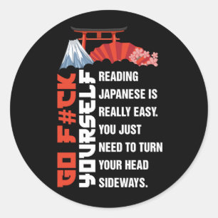 Japanisch wirklich leicht Kursnotizen lesen geht v Runder Aufkleber