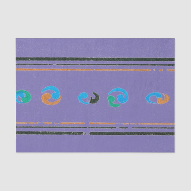 JAPANISCH WOODBLOCK DRUCKEN IN LILA GEWEBSBUCH SEIDENPAPIER (Vorderseite)