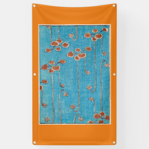 JAPANISCH WOODBLOCK DRUCKEN VON WASSER LILILILIT A BANNER