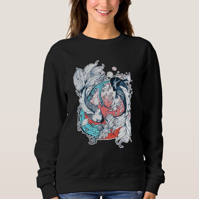 Japanisch Yin Yang Koi Fish Sweatshirt (Vorderseite)