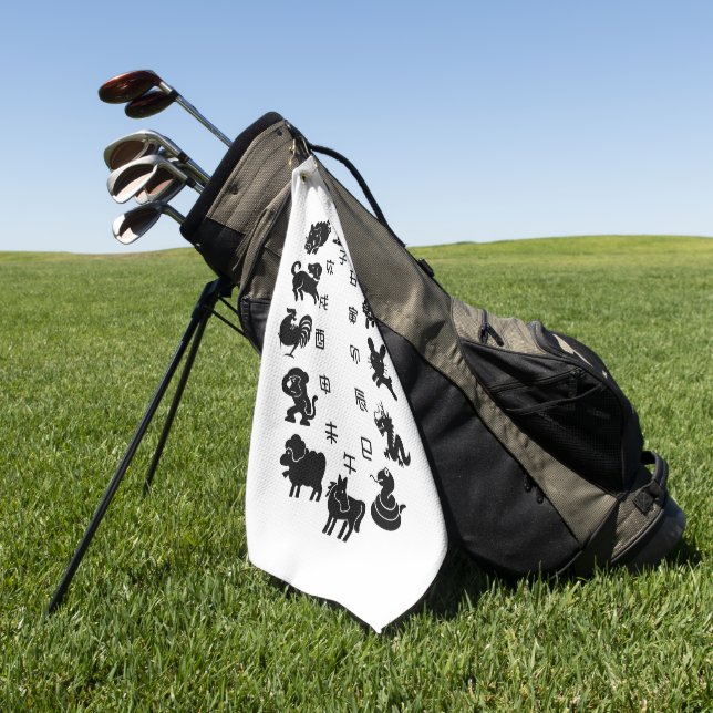 Japanisch Zodiac Golfhandtuch (Gras)
