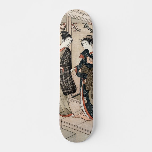 Japanisch zwei geishas maiko ukiyo-e Vintag Skateboard (Vorne)