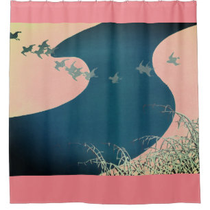 JAPANISCHE ABSTRACTE LANDSCHAFTSKUNST Duschvorhang