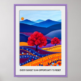 Japanische Abstrakte Landschaft Poster