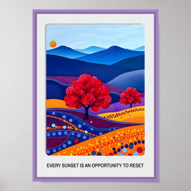 Japanische Abstrakte Landschaft Poster (Vorne)