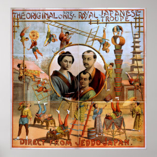 Japanische Acrobat Aerialists VAUDEVILLE Poster