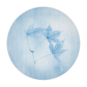 Japanische AhornBlätter in Blau Schneidebrett
