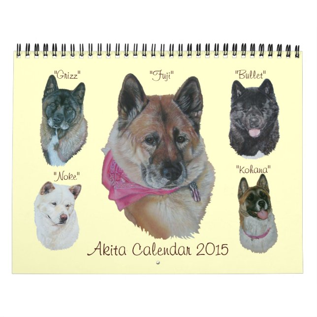 Japanische akita Hundeportraits realistische Kunst Kalender (Titelbild)