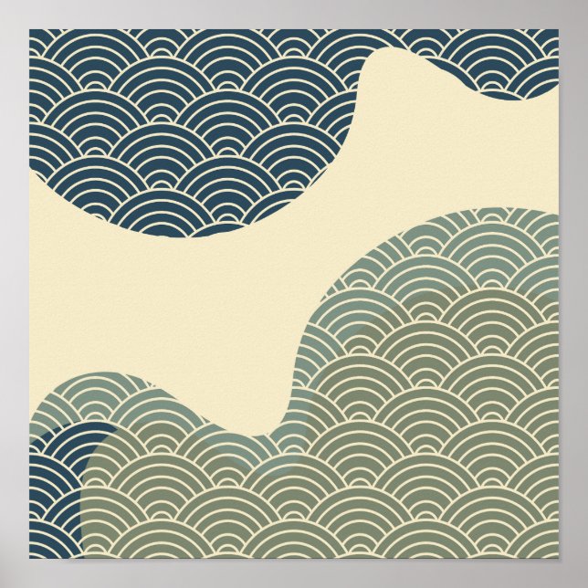 Japanische Alte Boho Chic Nature Landschaft Mun Po Poster (Vorne)