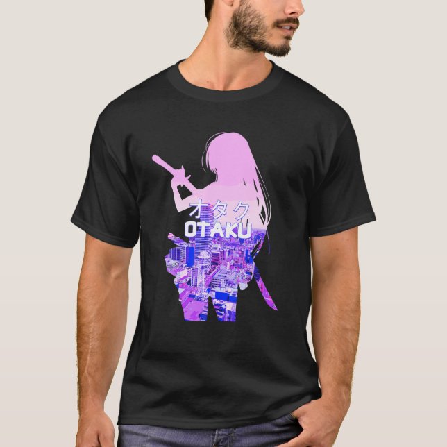 Japanische Anime Girl City Landschaft Urban Japan  T-Shirt (Vorderseite)