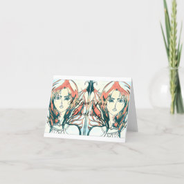 Japanische Anime-inspirierte Romance-Karte Feiertagskarte