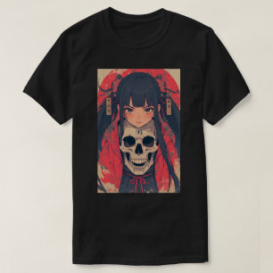 Japanische Anime-Schädel-Notiz-Mädchen-Tod 01 T-Shirt