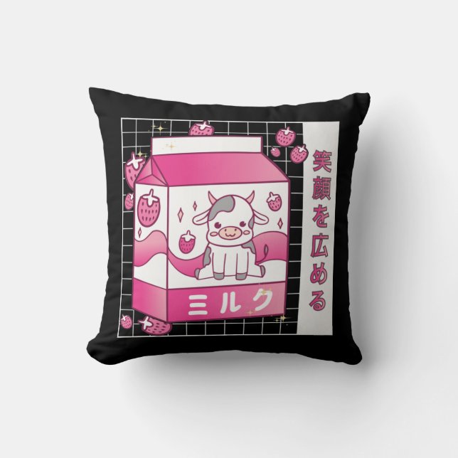 Japanische Anime Strawberry Milk Karton Niedliche  Kissen (Vorderseite)