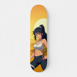 Japanische animierte Wüste Skateboard