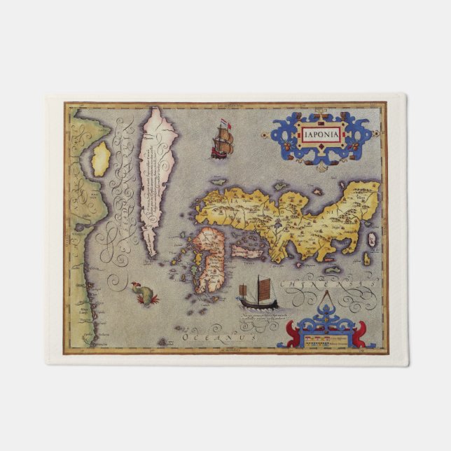 Japanische Antikkarte von Mercator und Hondius Fußmatte (Vorderseite)