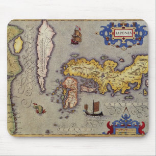 Japanische Antikkarte von Mercator und Hondius Mousepad