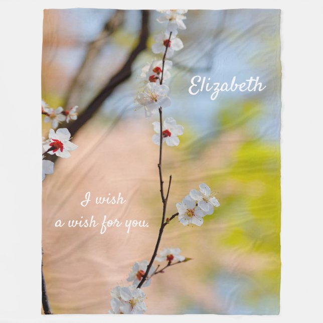 Japanische Apricot-Blume Fleecedecke (Vorderseite)