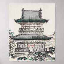 Japanische Architektur von Kōno Bairei Poster