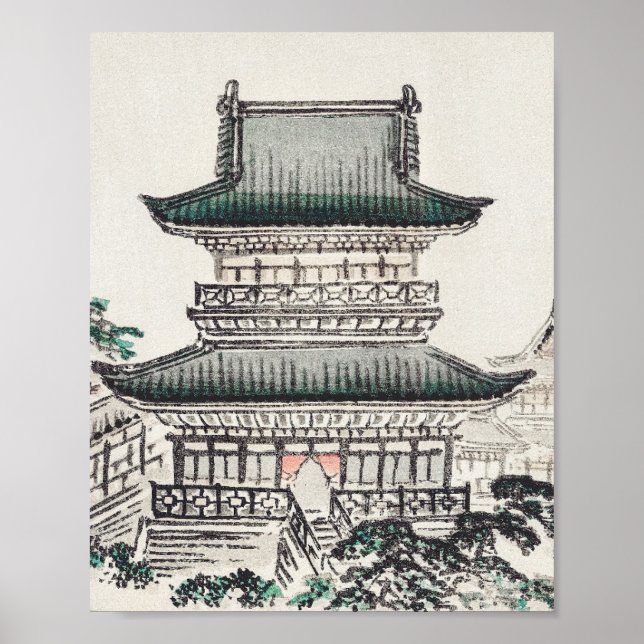 Japanische Architektur von Kōno Bairei Poster (Vorne)