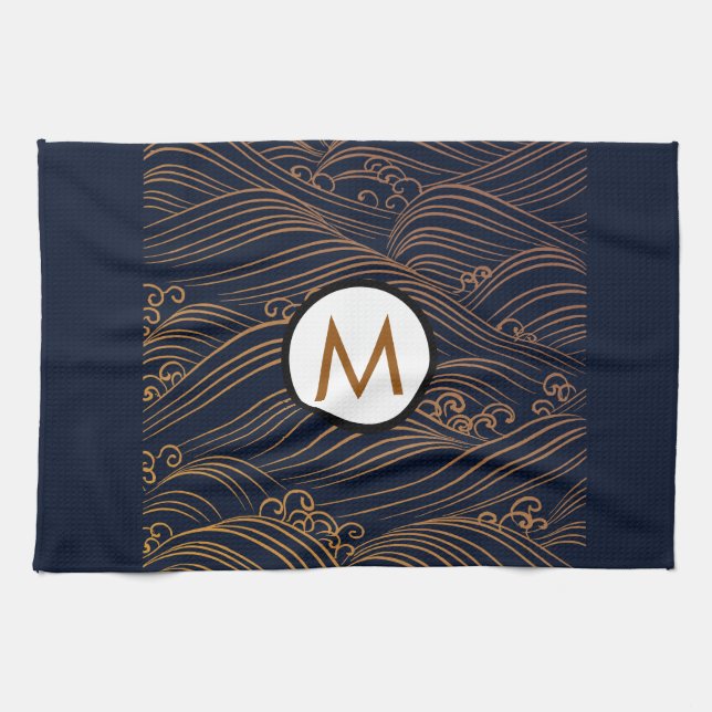 Japanische Art-Akzent-personalisiertes Tee-Tuch Handtuch (Horizontal)